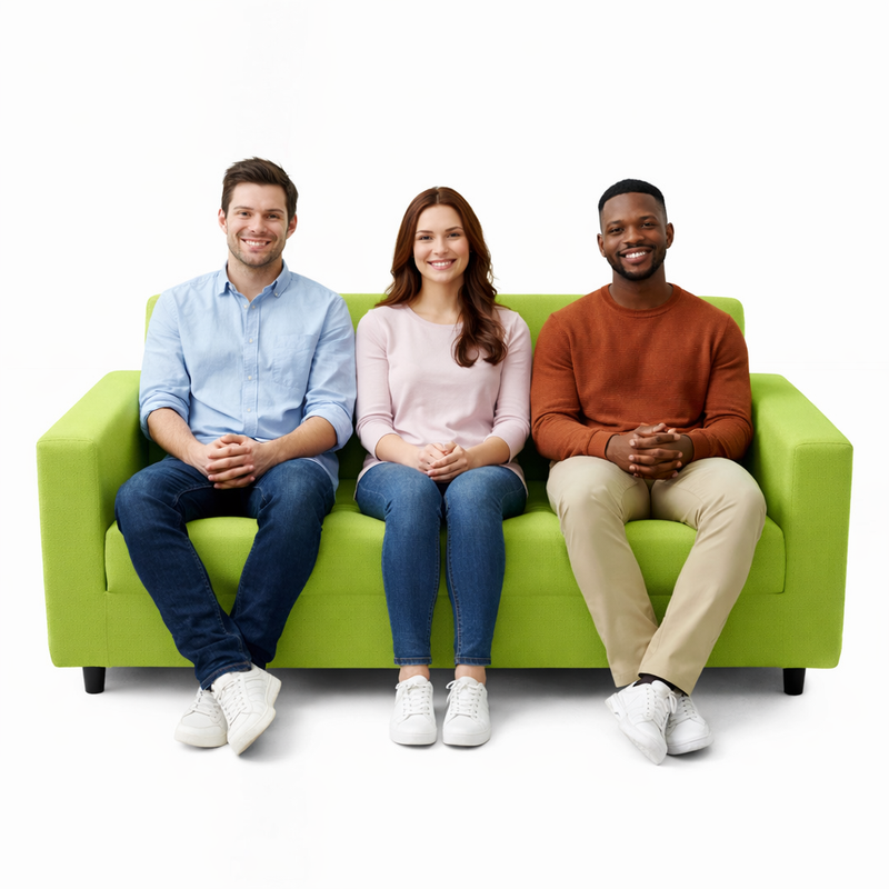 Anyhouz 3 Seater Sofa Cover Plain Apple Green Style and Protection For Living Room Sofa Chair Elastic Stretchable Slipcover
