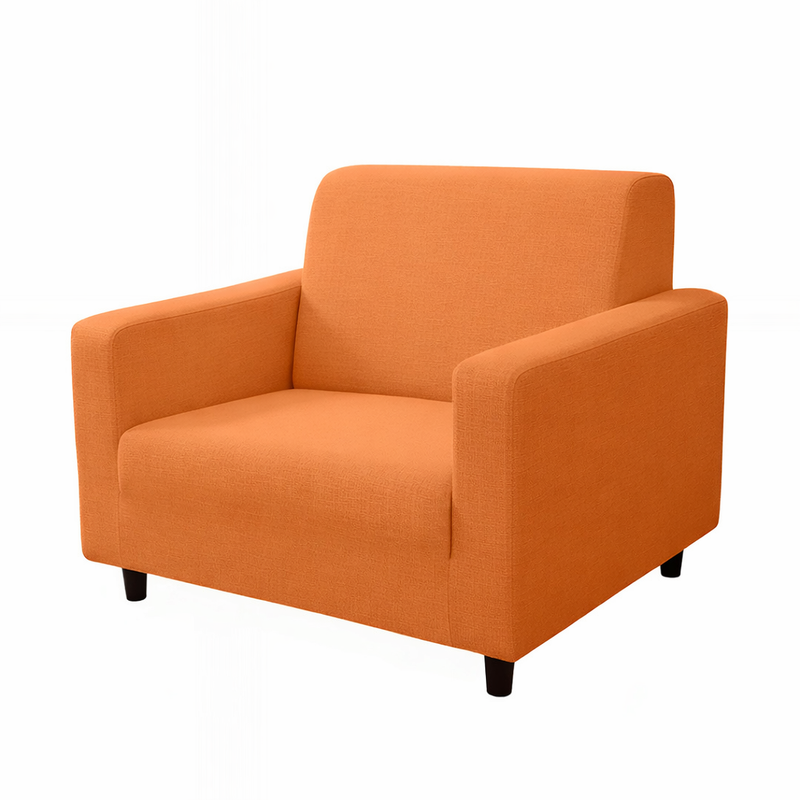 Anyhouz 1 Seater Sofa Cover Plain Orange Style and Protection For Living Room Sofa Chair Elastic Stretchable Slipcover