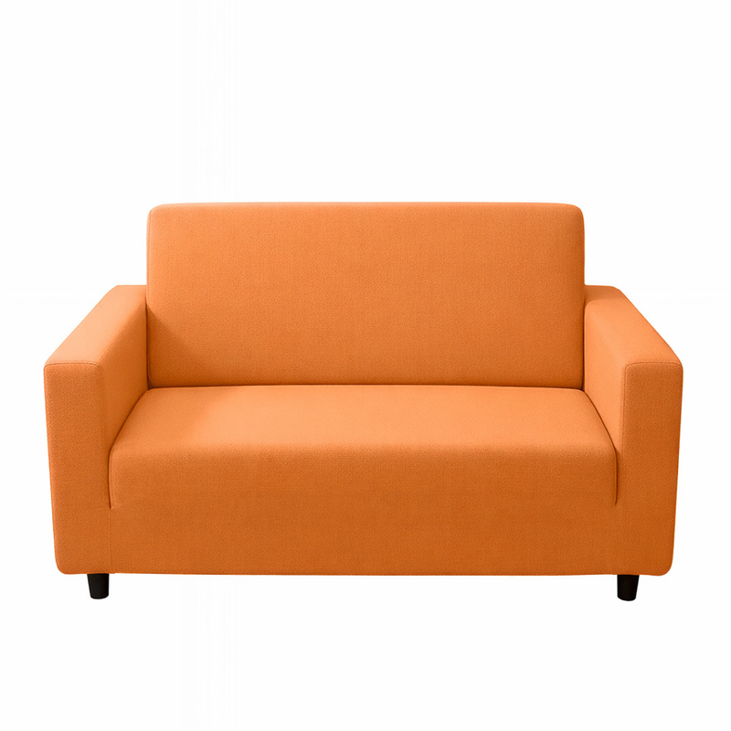 Anyhouz 2 Seater Sofa Cover Plain Orange Style and Protection For Living Room Sofa Chair Elastic Stretchable Slipcover