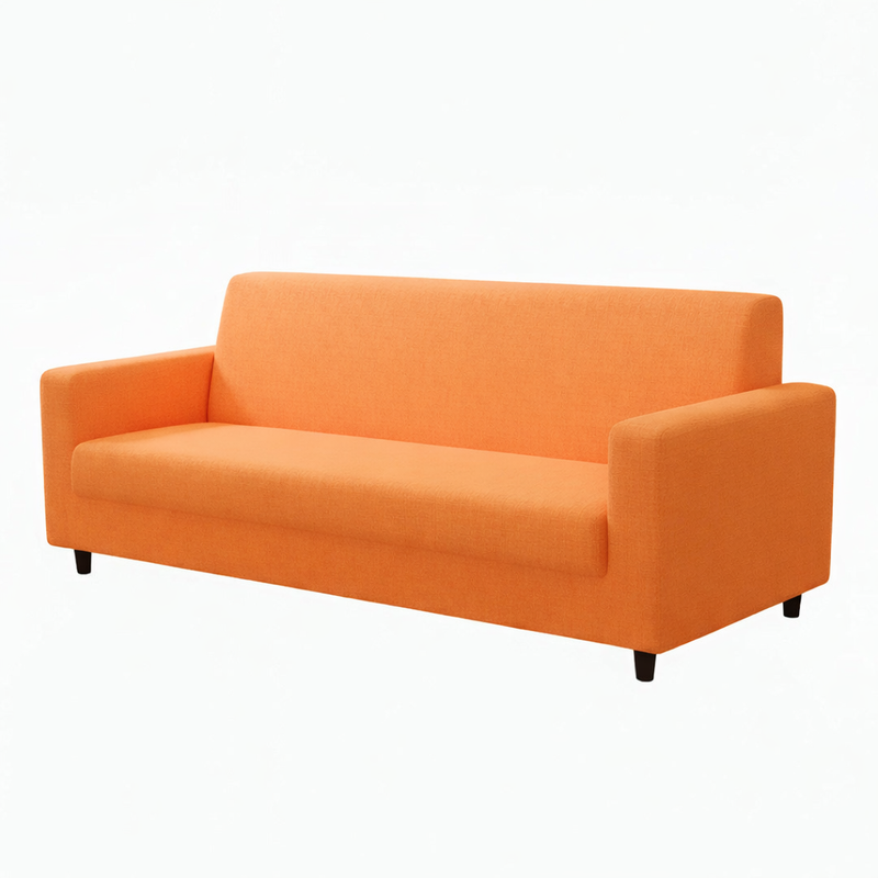 Anyhouz 3 Seater Sofa Cover Plain Orange Style and Protection For Living Room Sofa Chair Elastic Stretchable Slipcover