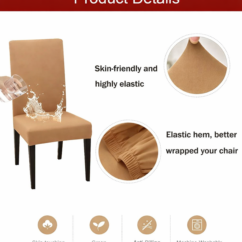 Anyseat Camel Chair Cover – Waterproof Elastic Slipcover with Anti‑Dirt Protection for Dining Room, Kitchen, Wedding, Hotel, Banquet & Restaurant