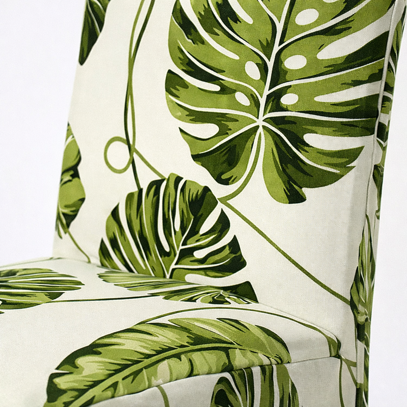 Anyseat Green Leaves Design Chair Cover – Elastic Slipcover with Anti‑Dirt Protection for Dining Room, Kitchen, Wedding, Hotel, Banquet & Restaurant