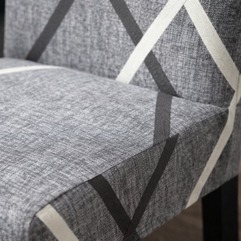 Anyseat Grey with Linear Design Chair Cover – Elastic Slipcover with Anti‑Dirt Protection for Dining Room, Kitchen, Wedding, Hotel, Banquet & Restaurant