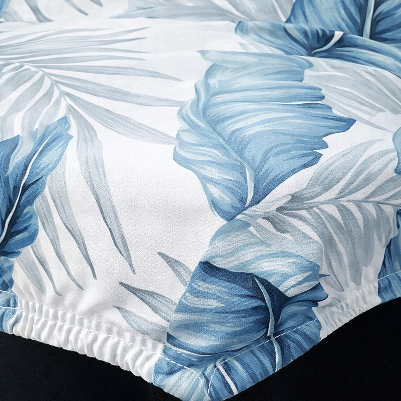 Anyseat Sky Blue Leaf Design Chair Cover – Elastic Slipcover with Anti‑Dirt Protection for Dining Room, Kitchen, Wedding, Hotel, Banquet & Restaurant