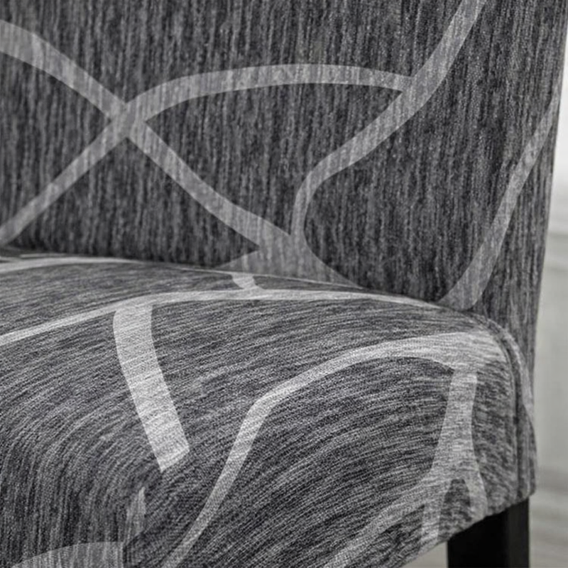 Anyseat Dark Grey Wave Design Chair Cover – Elastic Slipcover with Anti‑Dirt Protection for Dining Room, Kitchen, Wedding, Hotel, Banquet & Restaurant