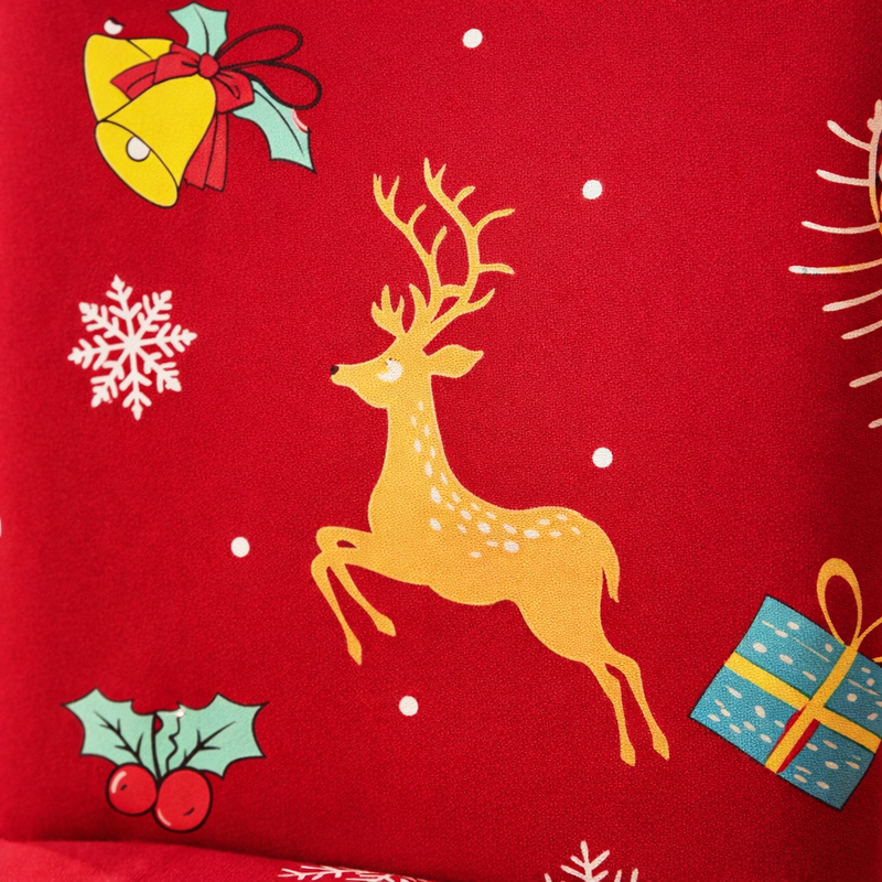Anyseat Red Gold Big Deer Design Chair Cover – Elastic Slipcover with Anti‑Dirt Protection for Dining Room, Kitchen, Wedding, Hotel, Banquet & Restaurant