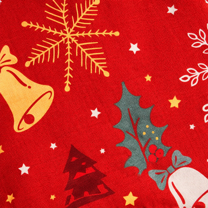 Anyseat Red Christmas Bells Trees Design Chair Cover – Elastic Slipcover with Anti‑Dirt Protection for Dining Room, Kitchen, Wedding, Hotel, Banquet & Restaurant