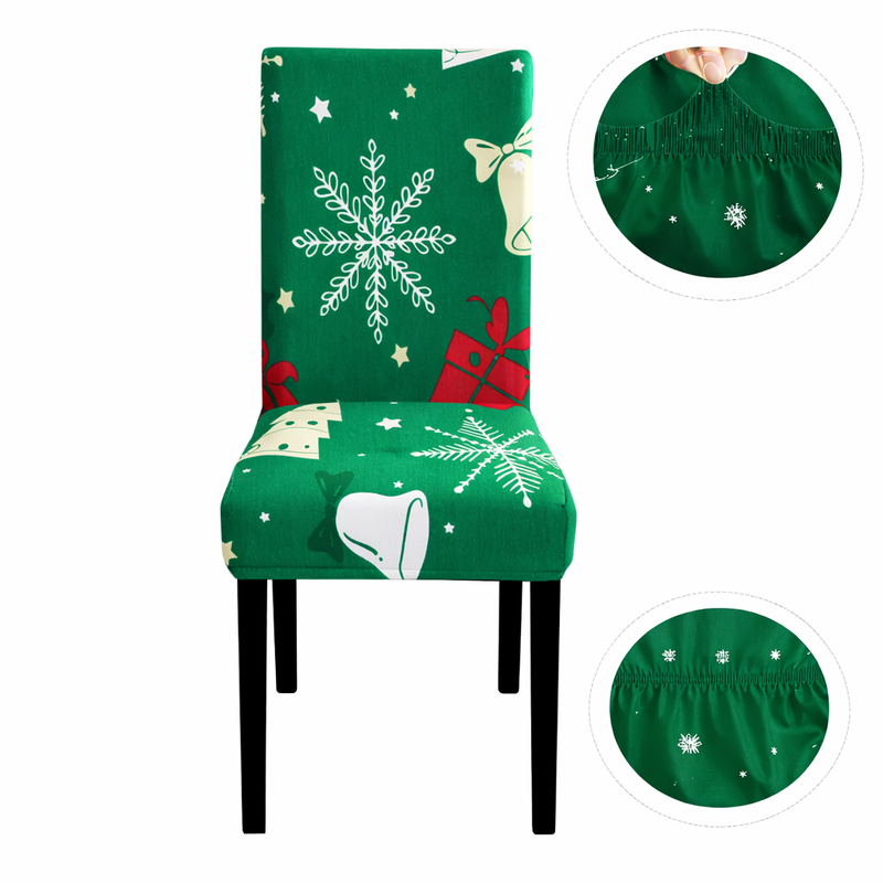 Anyseat Green Big Leaf Snow Flakes Design Chair Cover – Elastic Slipcover with Anti‑Dirt Protection for Dining Room, Kitchen, Wedding, Hotel, Banquet & Restaurant