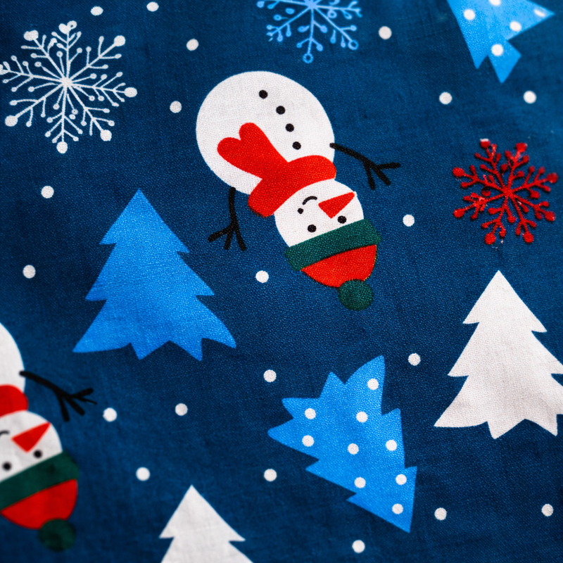 Anyseat Dark Blue Snowman Christmas Holiday Design Chair Cover – Elastic Slipcover with Anti‑Dirt Protection for Dining Room, Kitchen, Wedding, Hotel, Banquet & Restaurant