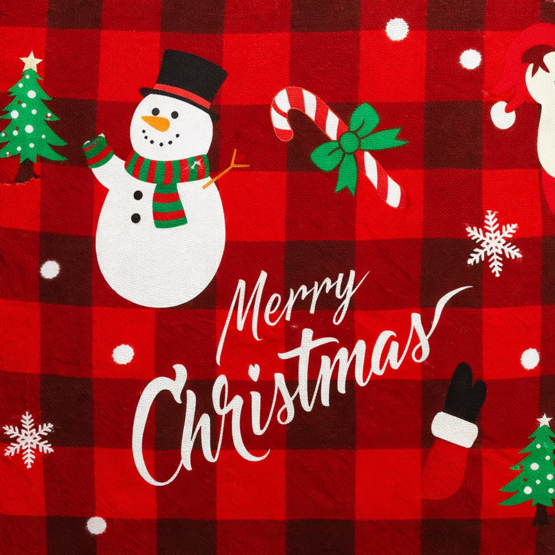 Anyseat Red Checkered Merry Christmas Design Chair Cover – Elastic Slipcover with Anti‑Dirt Protection for Dining Room, Kitchen, Wedding, Hotel, Banquet & Restaurant