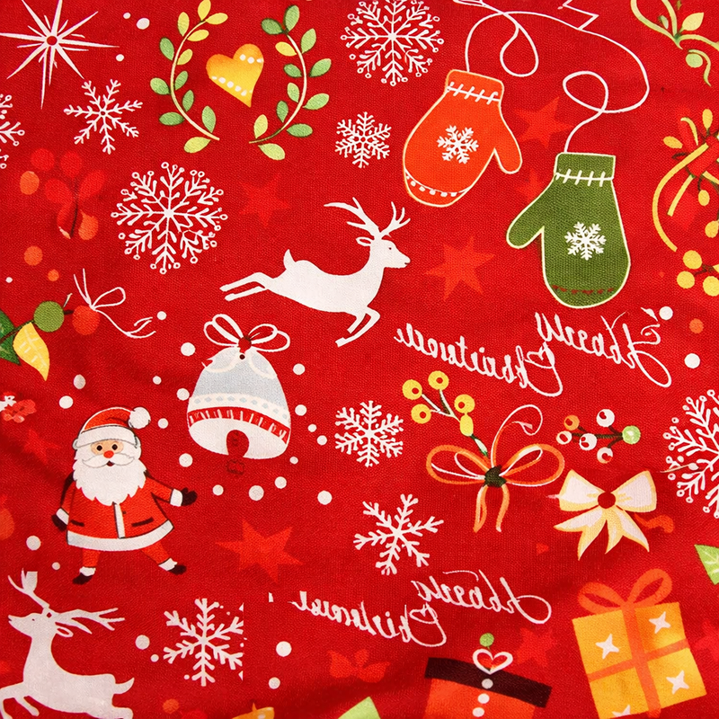 Anyseat Red Full Christmas Design Chair Cover – Elastic Slipcover with Anti‑Dirt Protection for Dining Room, Kitchen, Wedding, Hotel, Banquet & Restaurant
