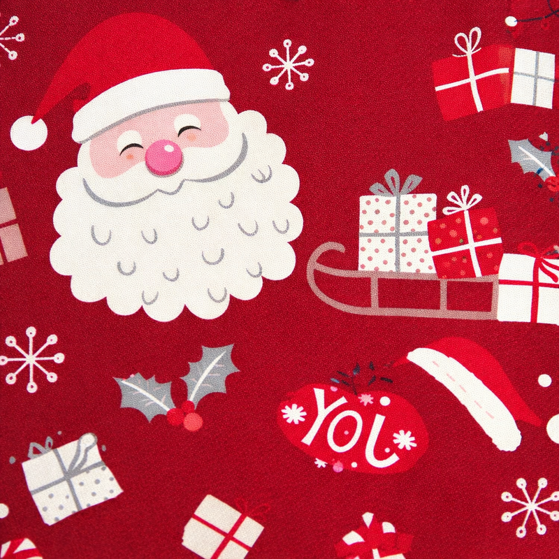 Anyseat Maroon Big Santa Head Design Chair Cover – Elastic Slipcover with Anti‑Dirt Protection for Dining Room, Kitchen, Wedding, Hotel, Banquet & Restaurant