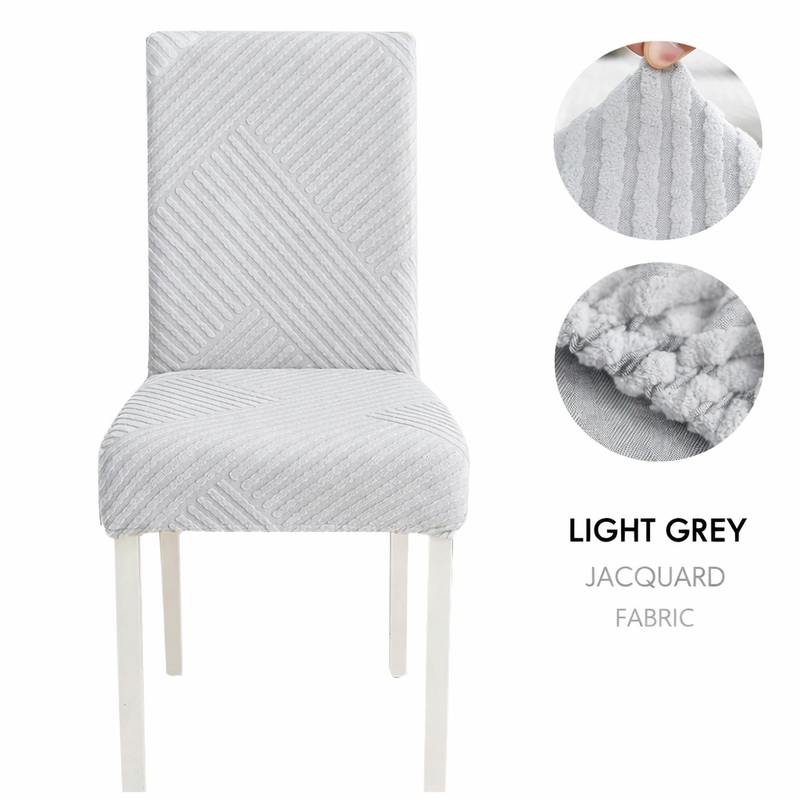Anyseat Light Grey Knitted Chair Cover – Elastic Anti‑Dirt Design for Dining, Kitchen, Wedding, Hotel & Banquet Use
