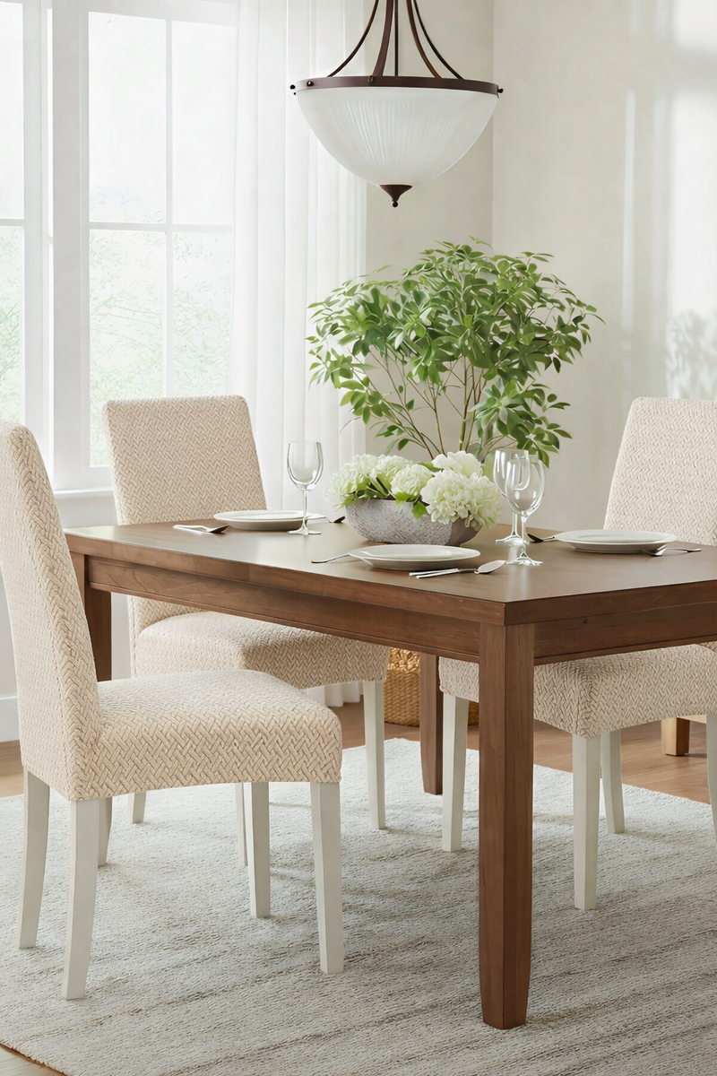 Anyseat Beige Knitted Chair Cover – Elastic Anti‑Dirt Design for Dining, Kitchen, Wedding, Hotel & Banquet Use