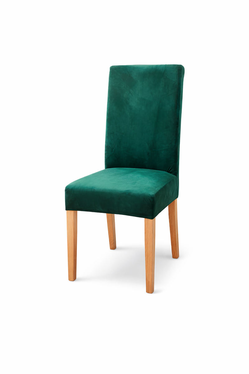 Anyseat Dark Green Velvet Dining Chair Cover – Plush Stretchable Slipcover for Kitchen & Dining Room Chairs