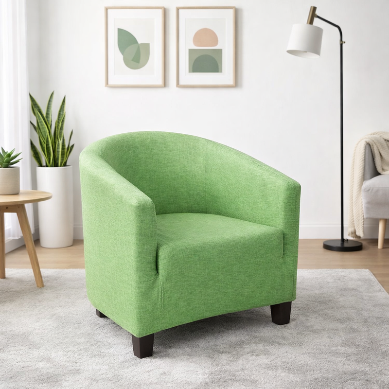 Anyseat Light Green Chair Cover – Plain Dustproof Tub Slipcover for Home Décor