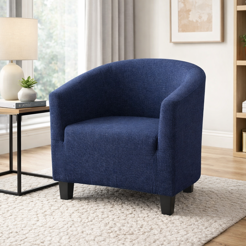 Anyseat Navy Blue Chair Cover – Plain Dustproof Tub Slipcover for Home Décor