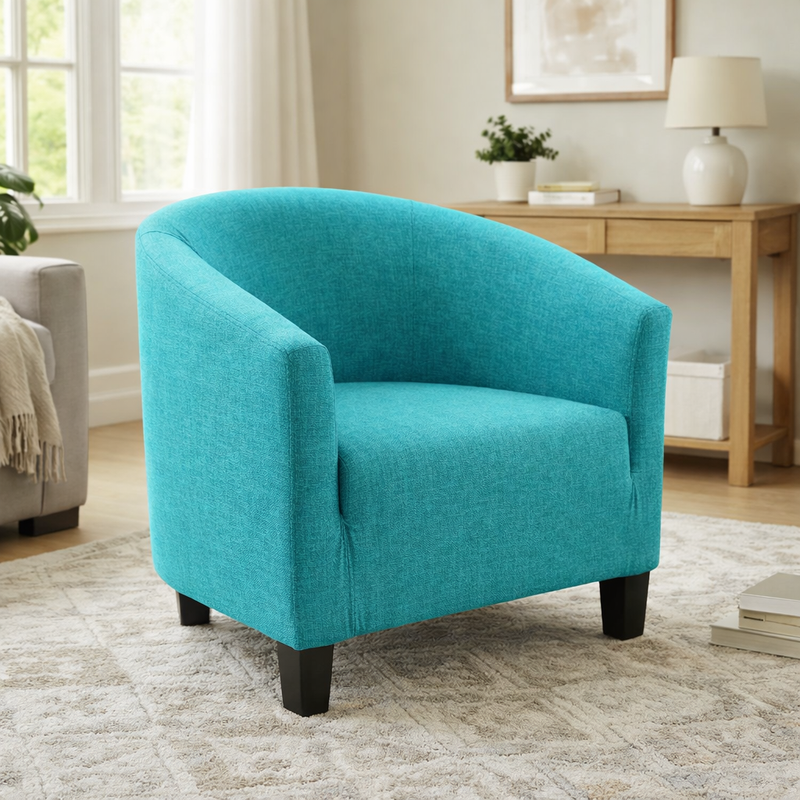Anyseat Turquoise Chair Cover – Plain Dustproof Tub Slipcover for Home Décor