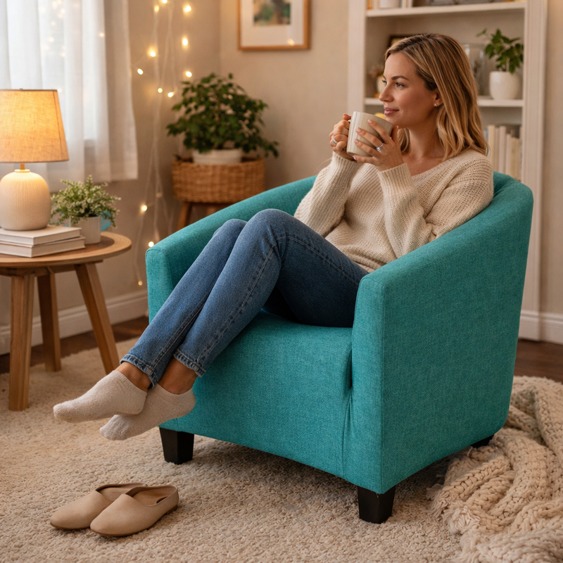 Anyseat Turquoise Chair Cover – Plain Dustproof Tub Slipcover for Home Décor