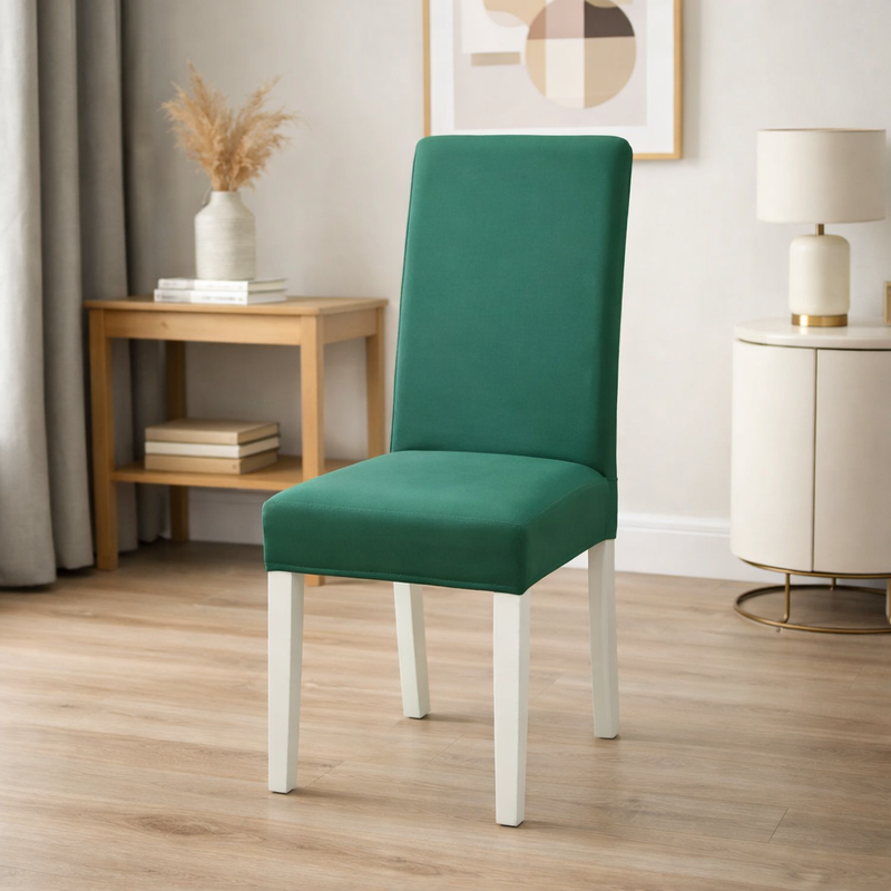 Anyseat Green Elastic Chair Cover – Plain Dining Slipcover & Home Décor