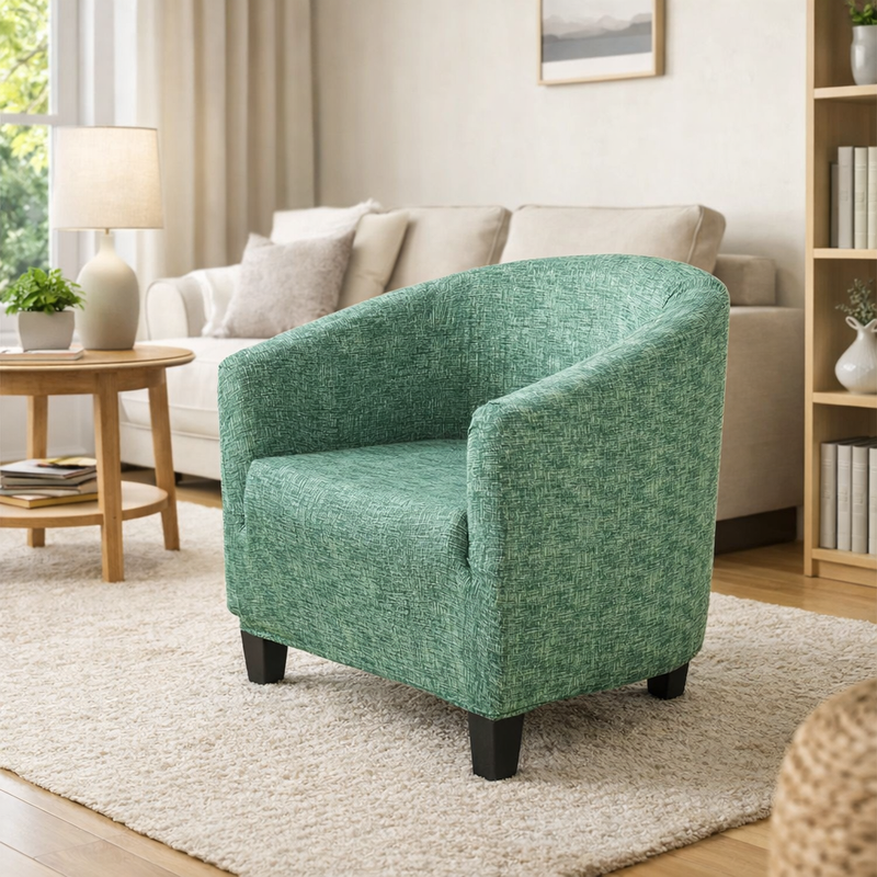 Anyseat Green Chair Cover – Plain Dustproof Tub Slipcover for Home Décor