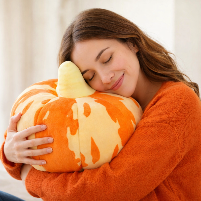 Anypillow Pumpkin Cushion – Soft Plush Yellow Orange Decorative Pillow