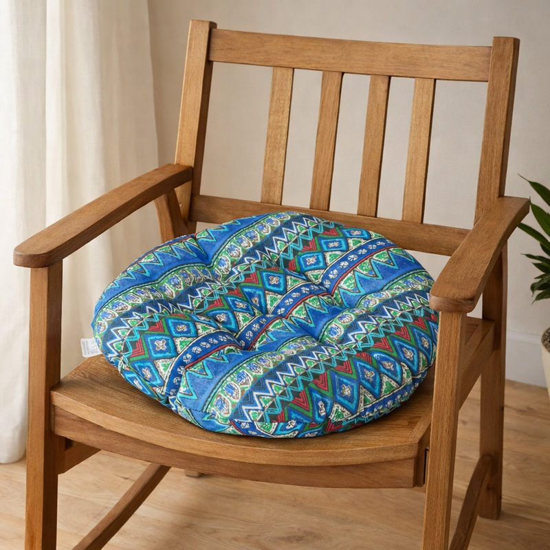 Anypillow Blue Seat Cushion – Bohemian Print Design