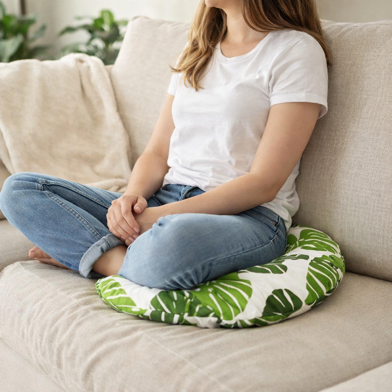 Anypillow Green Leaves Print Chair Pad – Soft Seat Cushion