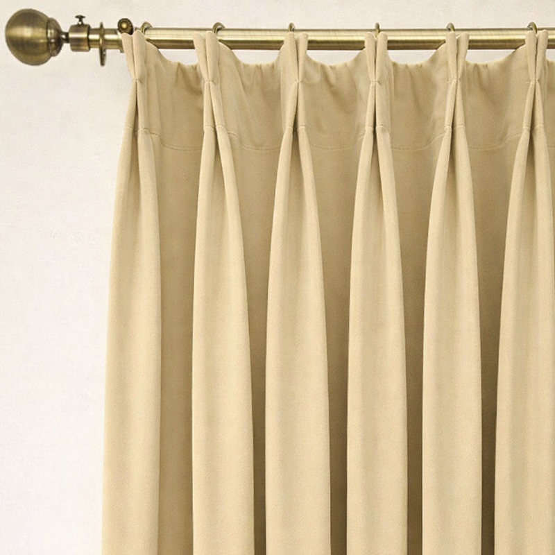 Anydrape Beige Velvet Blackout Curtains – High‑Quality Modern Luxury Drapes for Living Room, Bedroom & Dining Windows