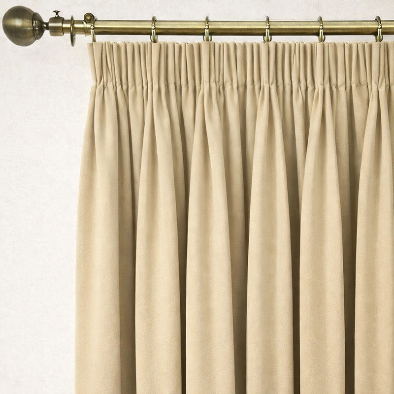 Anydrape Beige Velvet Blackout Curtains – High‑Quality Modern Luxury Drapes for Living Room, Bedroom & Dining Windows
