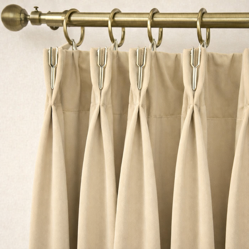 Anydrape Beige Velvet Blackout Curtains – High‑Quality Modern Luxury Drapes for Living Room, Bedroom & Dining Windows