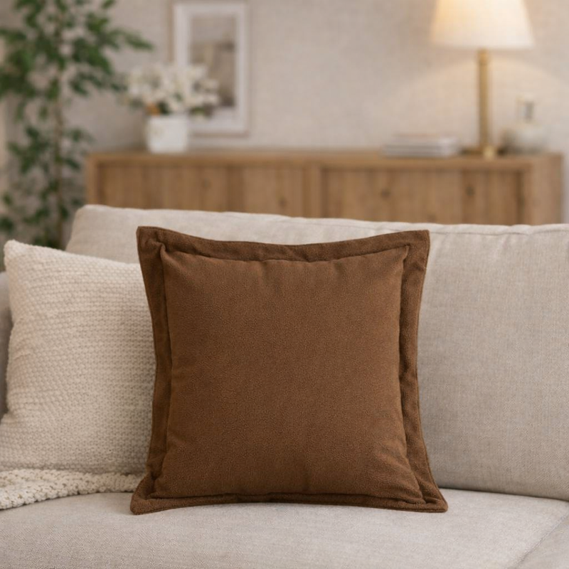 Anypillow Brown Plain Decorative Cushion Cover – Soft Throw Pillowcase for Sofa & Bed