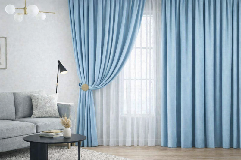 Anydrape Light Blue Velvet Blackout Curtains – High‑Quality Modern Luxury Drapes for Living Room, Bedroom & Dining Windows