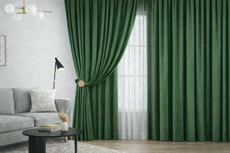 Anydrape Army Green Velvet Blackout Curtains – High‑Quality Modern Luxury Drapes for Living Room, Bedroom & Dining Windows