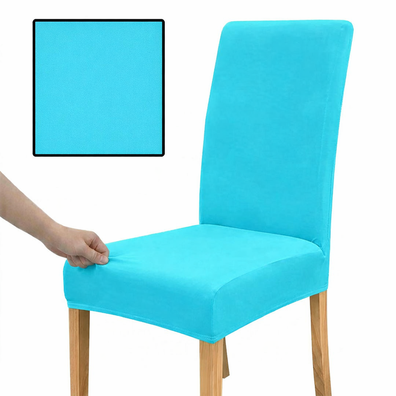 Anyseat Cyan Velvet Dining Chair Cover – Plush Stretchable Slipcover for Kitchen & Dining Room Chairs