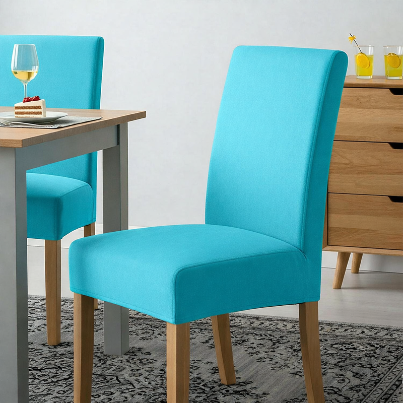 Anyseat Cyan Velvet Dining Chair Cover – Plush Stretchable Slipcover for Kitchen & Dining Room Chairs