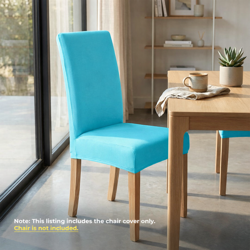 Anyseat Cyan Velvet Dining Chair Cover – Plush Stretchable Slipcover for Kitchen & Dining Room Chairs