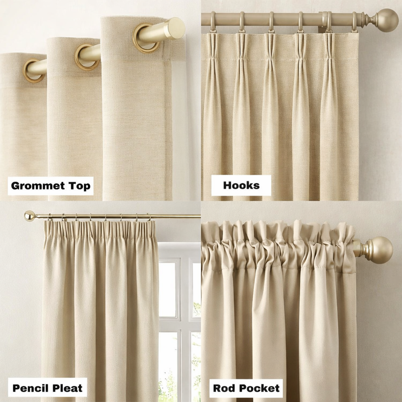 Anydrape Beige Luxury Retro Curtains – Modern Textured Drapes for Living Room, Bedroom & Dining Decor