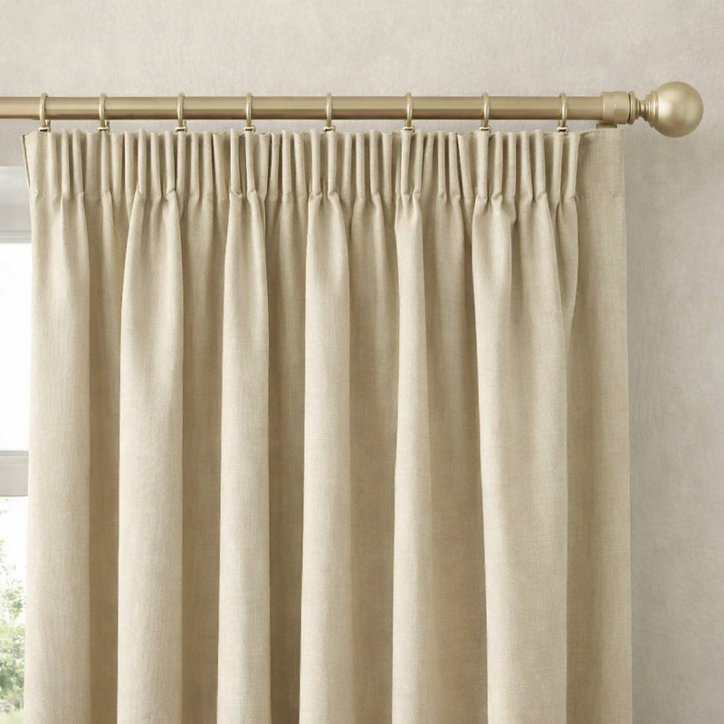Anydrape Beige Luxury Retro Curtains – Modern Textured Drapes for Living Room, Bedroom & Dining Decor