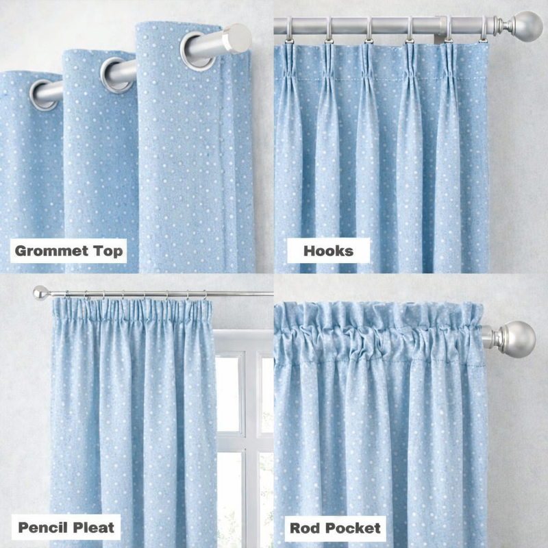 Anydrape Blue Luxury Retro Curtains – Modern Textured Drapes for Living Room, Bedroom & Dining Decor