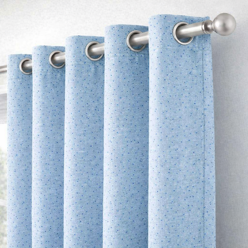 Anydrape Blue Luxury Retro Curtains – Modern Textured Drapes for Living Room, Bedroom & Dining Decor