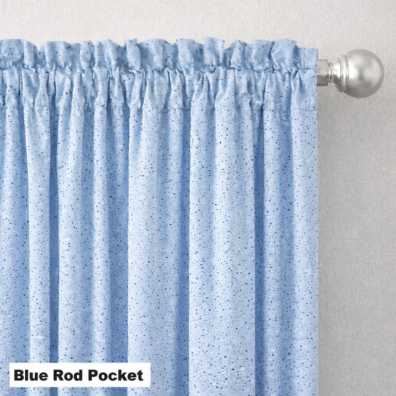 Anydrape Blue Luxury Retro Curtains – Modern Textured Drapes for Living Room, Bedroom & Dining Decor