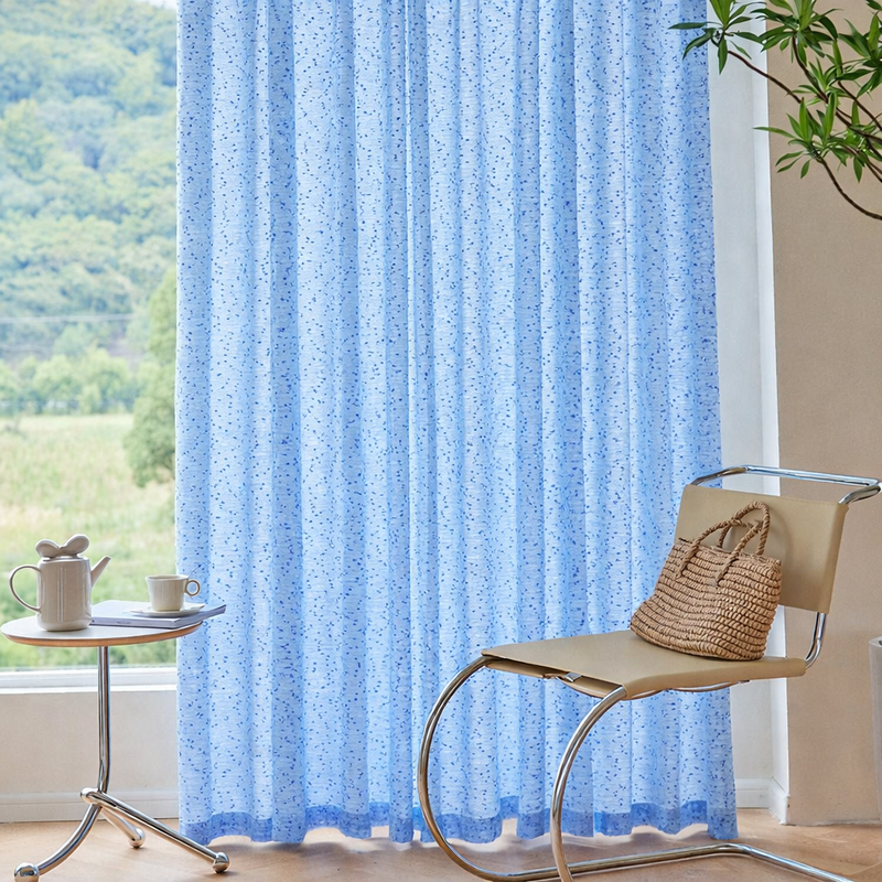 Anydrape Blue Luxury Retro Curtains – Modern Textured Drapes for Living Room, Bedroom & Dining Decor