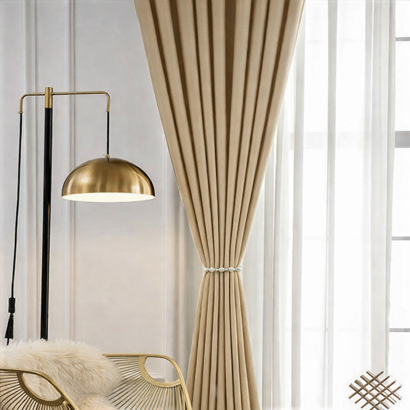 Anydrape Plain Beige Luxury Curtains – Modern Textured Drapes for Living Room, Bedroom & Dining Decor