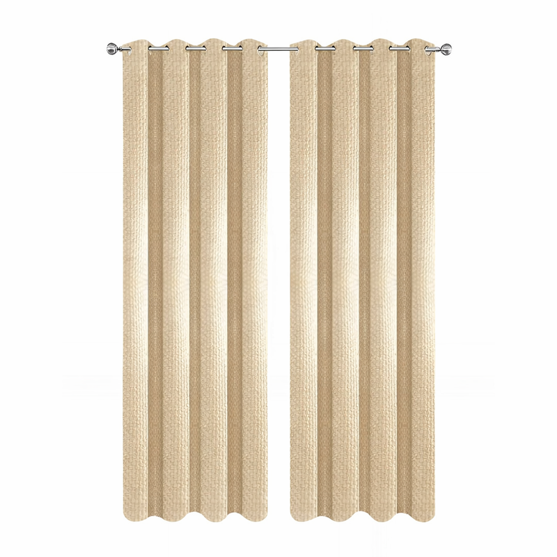 Anydrape Beige Waffle Plaid Luxury Curtains – Modern Textured Drapes for Living Room, Bedroom & Dining Decor