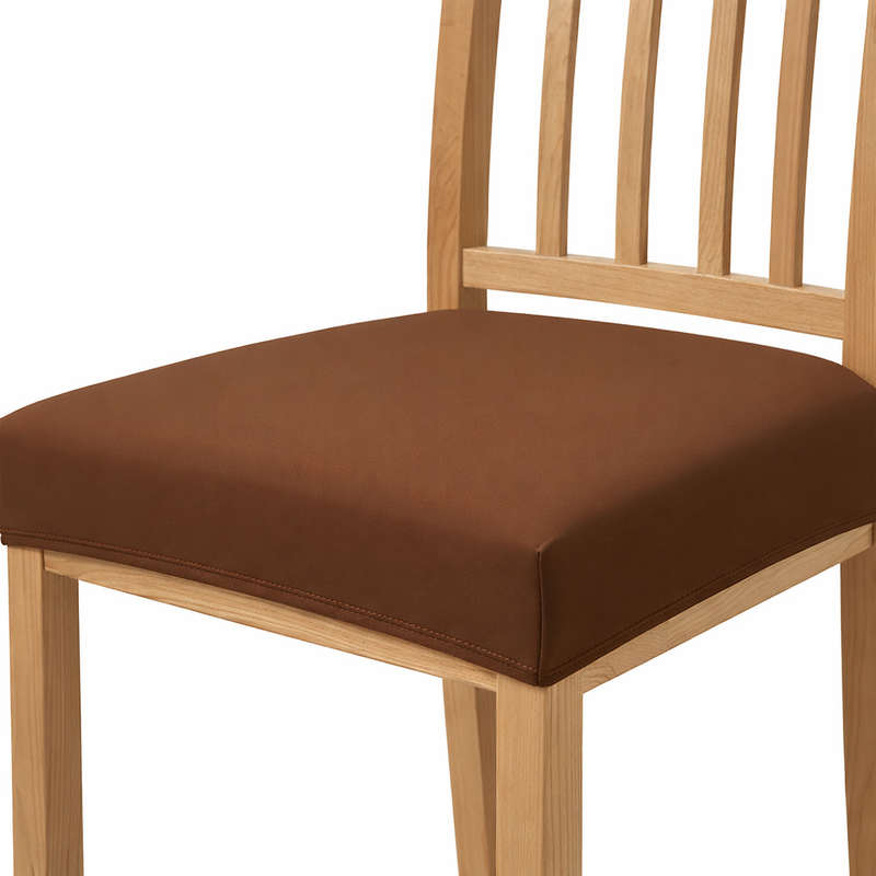 Anyseat Plain Coffee Stretch Chair Cover – Washable, Removable Dining & Kitchen Seat Protector