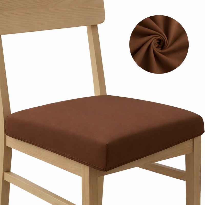 Anyseat Plain Coffee Stretch Chair Cover – Washable, Removable Dining & Kitchen Seat Protector