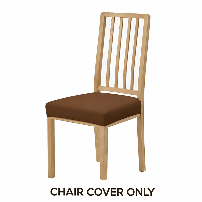 Anyseat Plain Coffee Stretch Chair Cover – Washable, Removable Dining & Kitchen Seat Protector