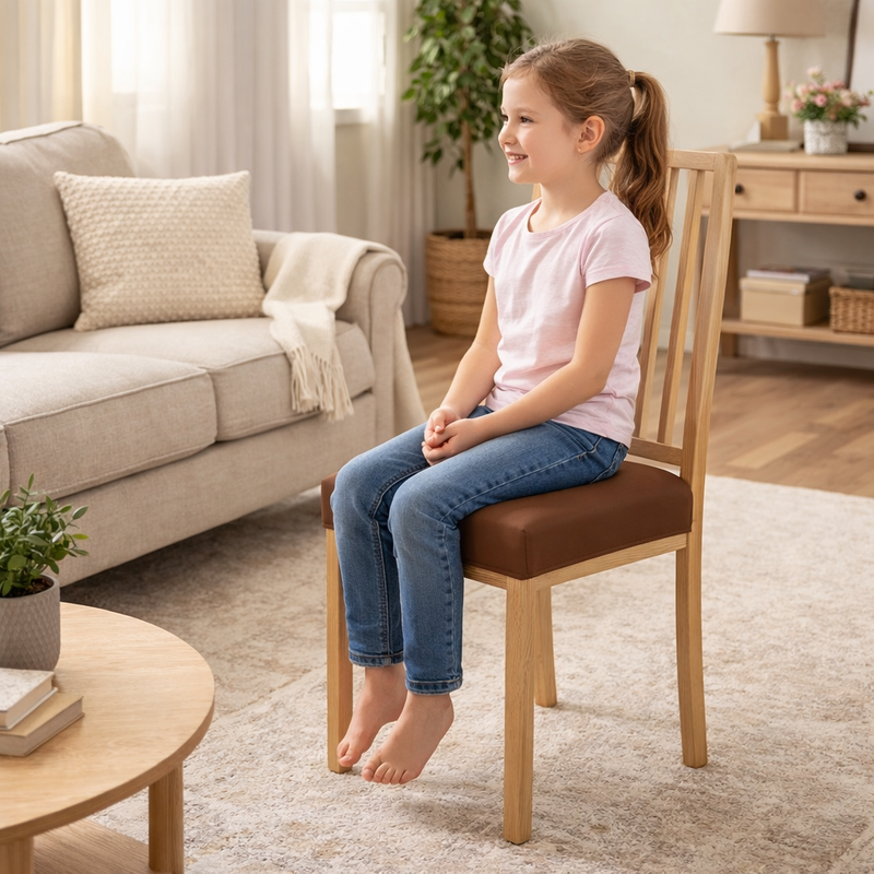 Anyseat Plain Coffee Stretch Chair Cover – Washable, Removable Dining & Kitchen Seat Protector