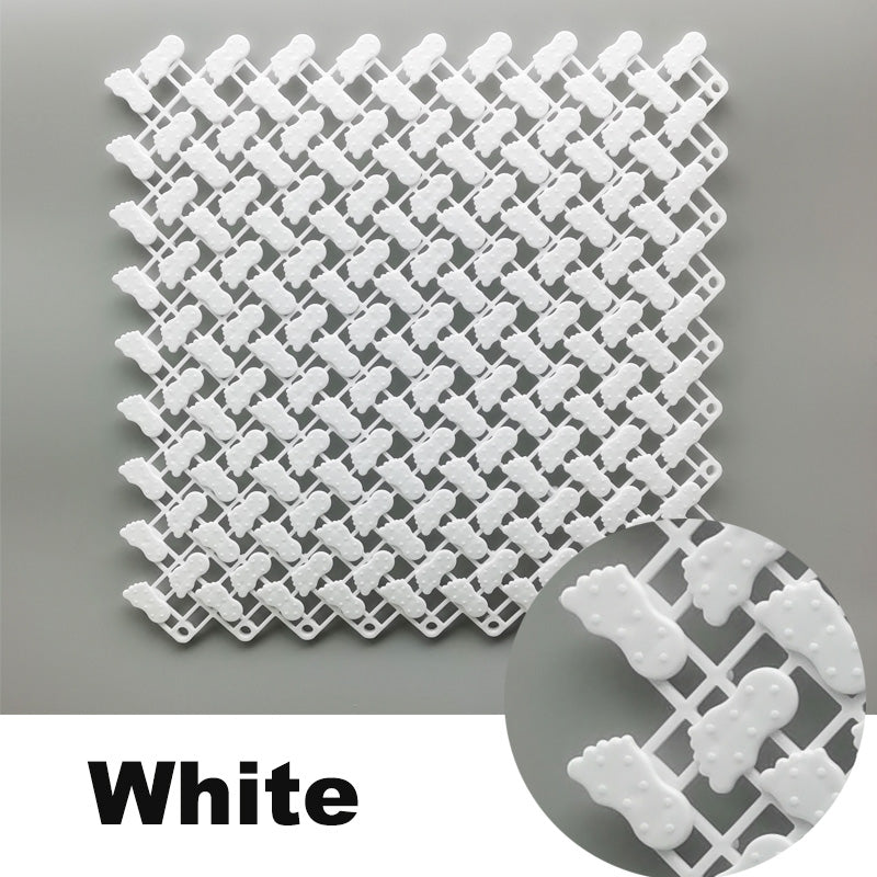 Anymat Splicing Mat White 25x25cm 1Pc DIY Non Slip Bathroom Mat Mesh Drainage Massage Floor Carpet